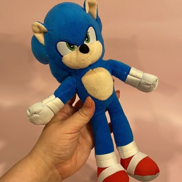 Sonic the Hedgehog 2 Movie Sonic Plush Toy Stuffed Animal 11” long Good Used Co… - Picture 5 of 7